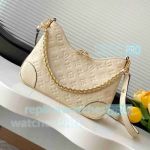 Replica L--V Beige Embossed Boulogne Shoudler Bag 